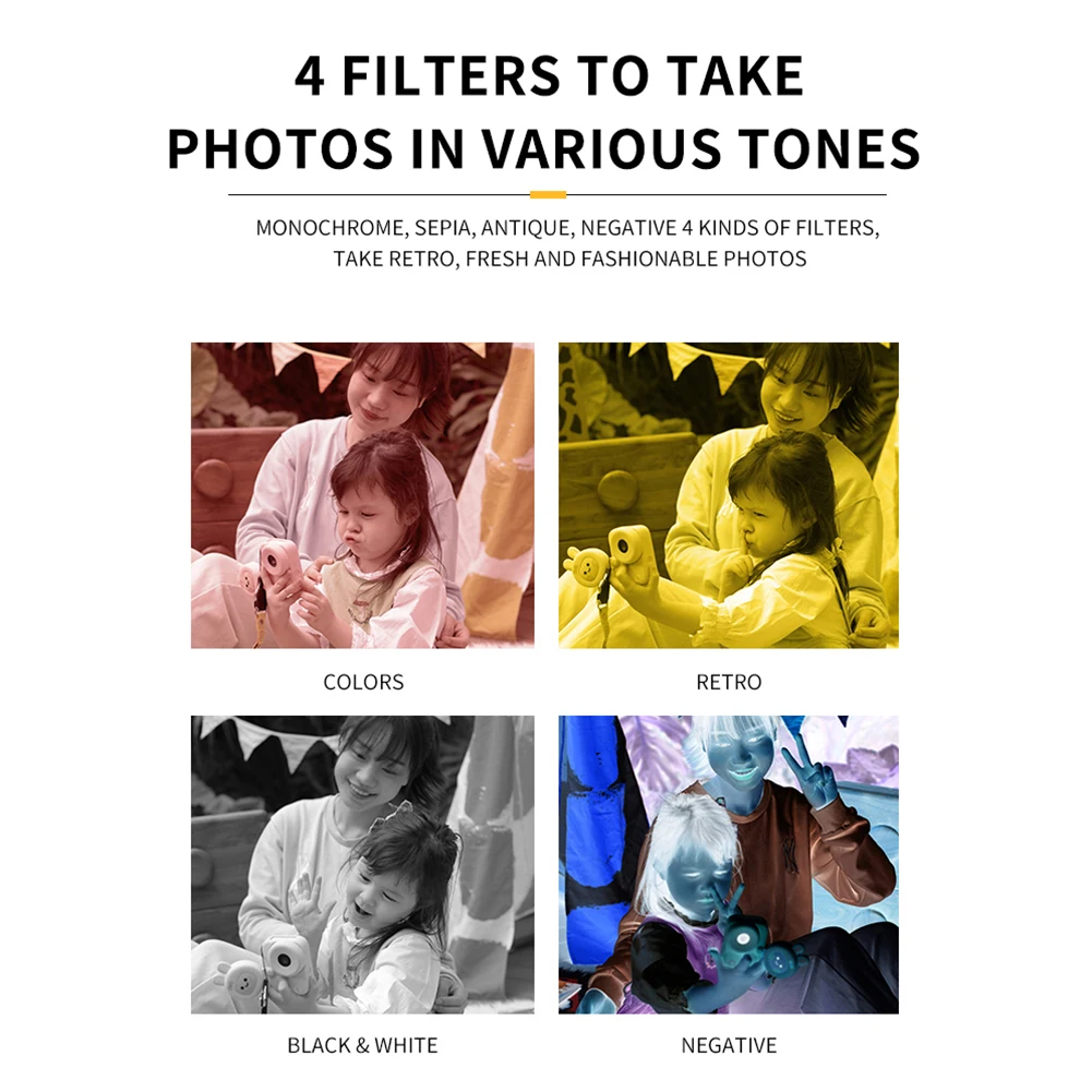 Kids Camera Instant Print 2.0in IPS Screen Video Photo Camera with Thermal Print Paper  Gifts for Christmas/Birthday/Holiday