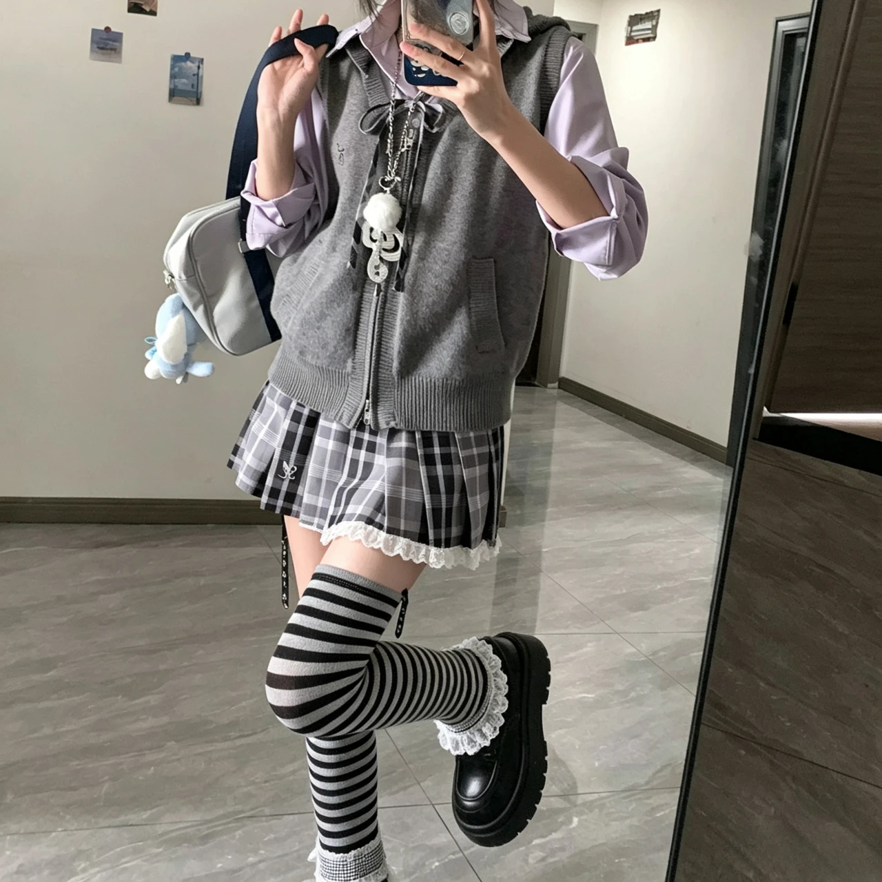 2026 Trendy Y2K Flare Leg Warmers Women Plaid Lace Ruffle Trim Leg Covers Harajuku Gothic Lolita Kawaii Daily Fashion Socks