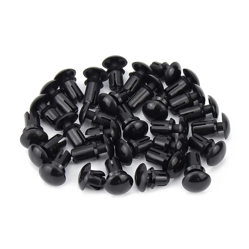 50/100/200 Stück R2024-R4070 Schwarze Nylon-Pressknöpfe, Kunststoff-R-Typ-Expansionsnieten, PC-Board-Kunststoff-Befestigungselemente – Detail 9