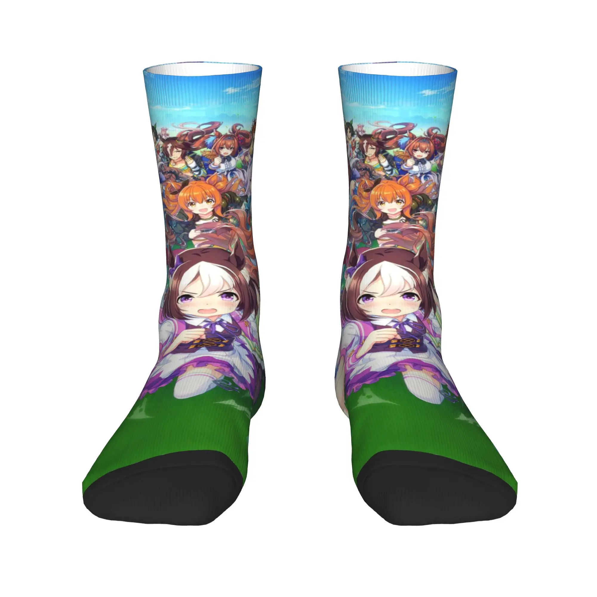 Uma Musume Stockings  Printed Vintage Socks Spring Non-Slip Socks Women Men Outdoor Breathable Socks