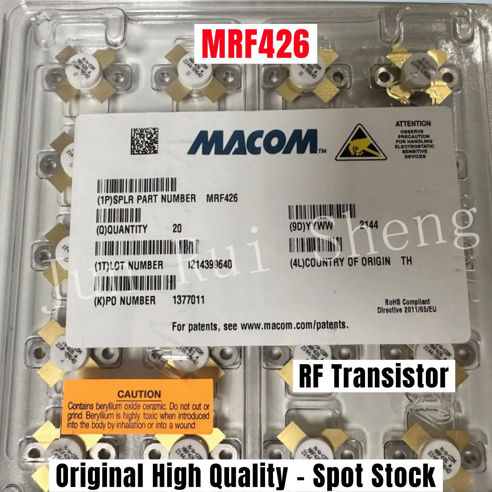 High Quality hFE Original MACOM MRF426 BJT RF Bipolar NPN Silicon Power Transistor 30MHz 25Watts 28Volt Gain 22dB HF Amplifier