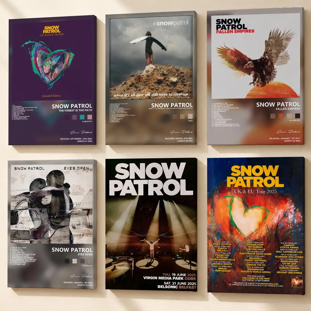 S-Snow Patrol Framed Wall Painting Ready to Hang Canvas Art Poster for Living Room Bedroom Home Decor Decals
