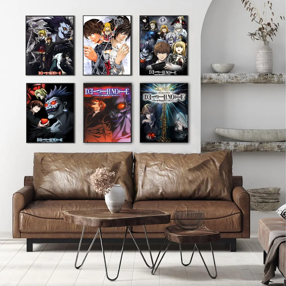 Japanese Classic Anime Death Note Character Anime Posters Sticky Decoracion Painting Wall Art White Kraft Paper Wall Decor view 4
