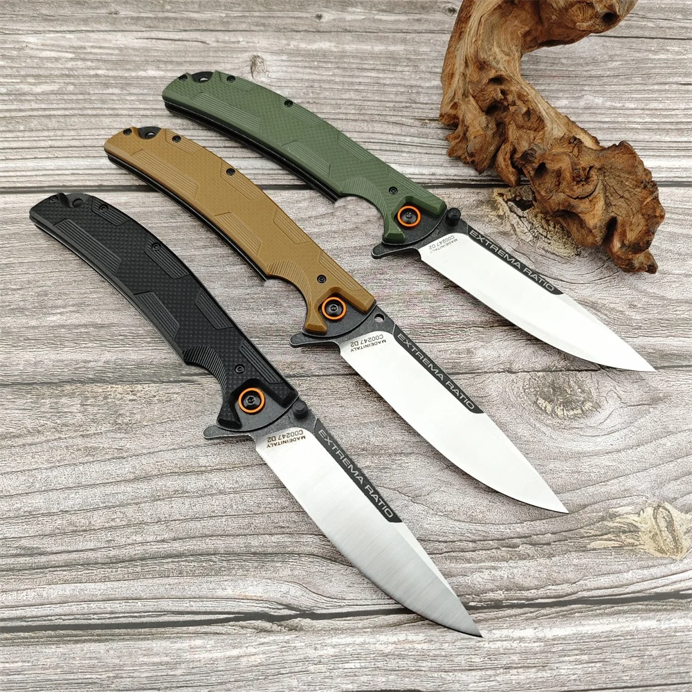 Safety Pocket Flipper Folding Knife D2 Blade G10 Handles Utility Tactical Knives Outdoor Military Self-defense EDC Multitool