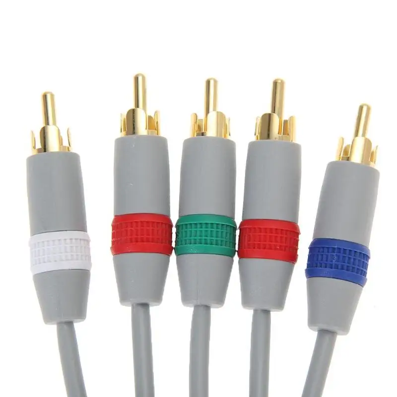 1080P Component Cable HDTV Audio Video AV 5RCA Cable Support 1080i HDTV For Nintendo Wii Chromatic Aberration Line Game Cable