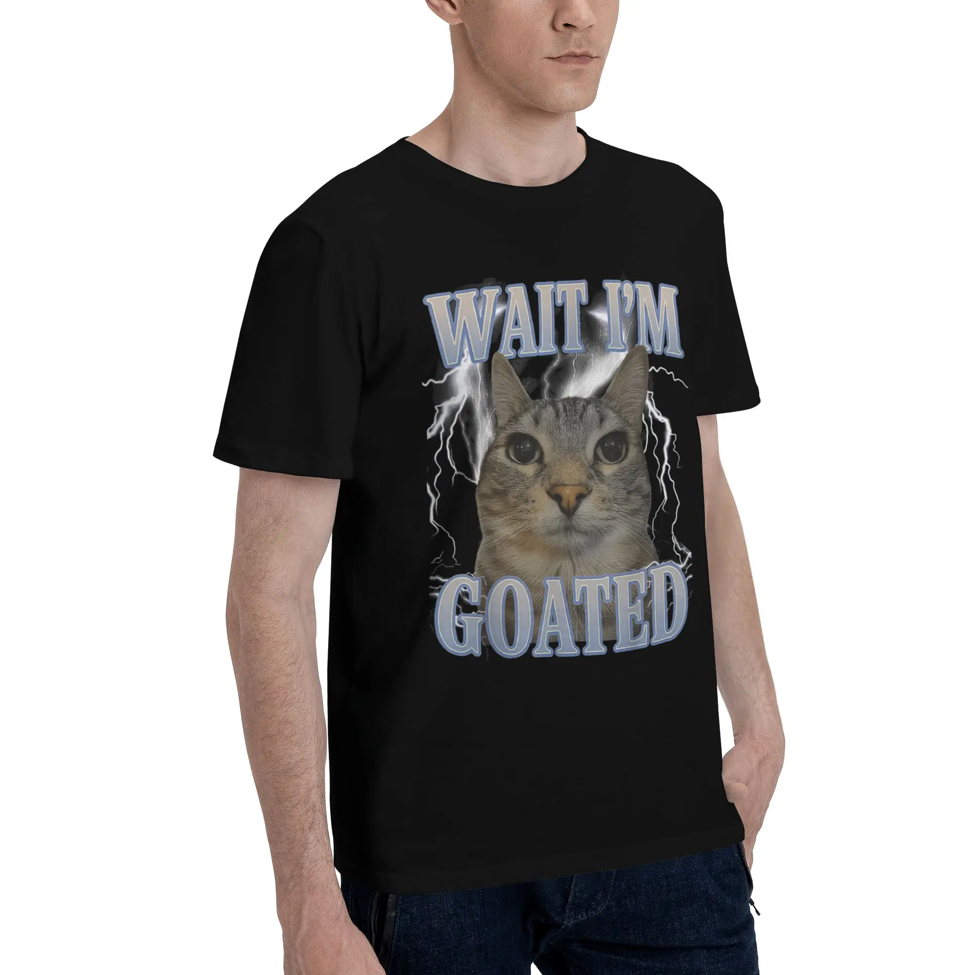 Fashion Wait I'M Goated Funny Meme T Shirt for Men Women  100% Cotton Tee Shirt Short Sleeve Clothes