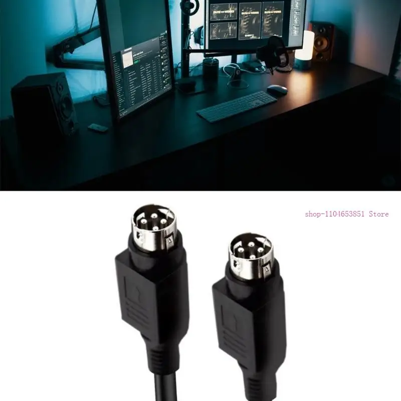 4Pin DIN Male to Male Adapters Extension Cable for R1700BTR1600TIII Speaker Solid Connection Cord Din 4pin Male Wire 0XLA view 2