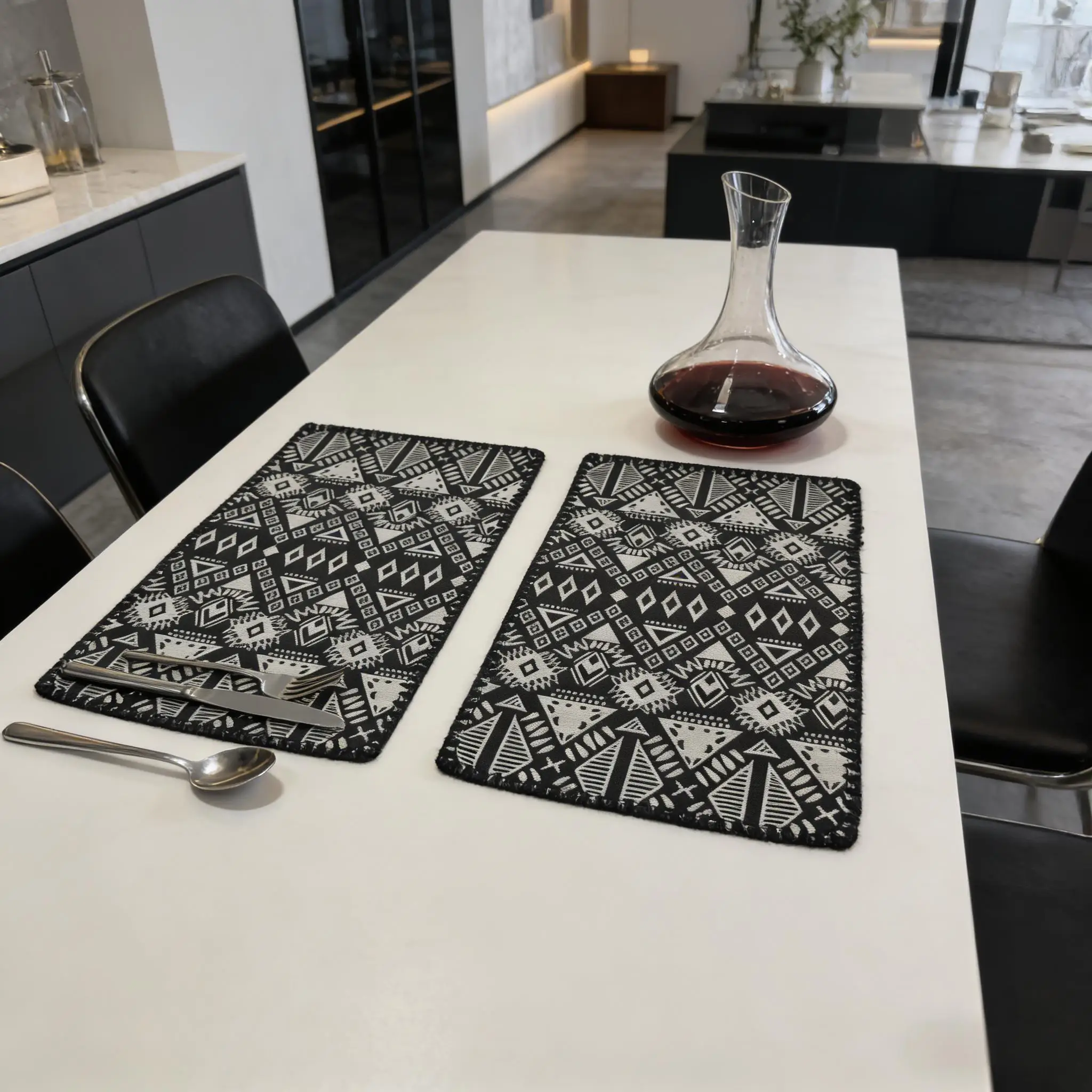30x45cm Cotton Linen Placemats Woven Cloth  for Dining Table Kitchen Tabletop Place Mats