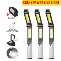Multifunctional COB LED Flashlight USB Rechargeable Magnetic Work Lights Portable Outdoors Camping Fishing Lantern With Hook