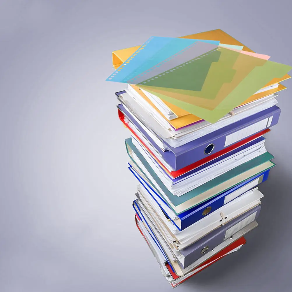 44Pcs Plastic Colored Index Classified Labels Tab Dividers 20 Holes Binder Separators for Documents Notebooks Planners Sorting