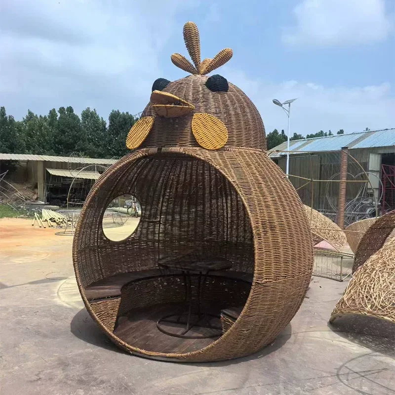 Outdoor rattan, twelve card holder ornament, decoration, homestay pavilion, outdoor garden photo props customization