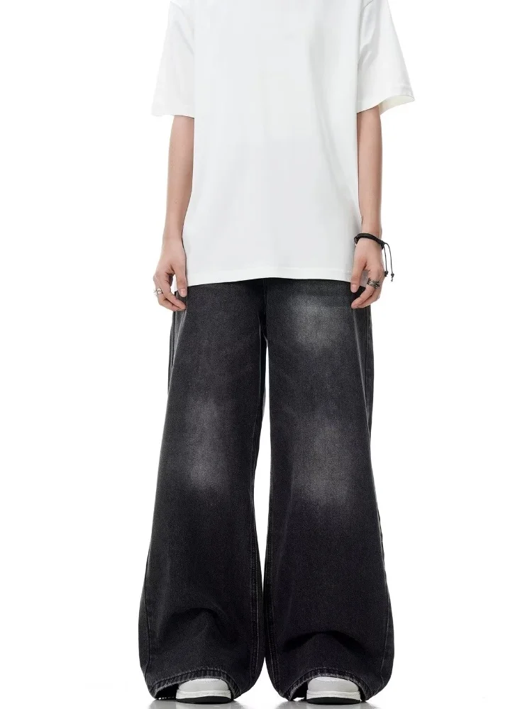 Vintage Black Wide Leg Jeans Women Oversized High Street Korean Fashion Baggy Denim Trousers Grunge Y2k Female Hip Hop Pants — zdjęcie 4