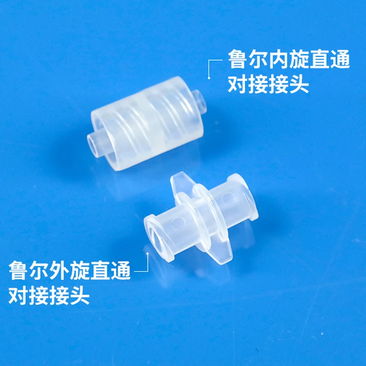 2 buah Luer Lock Fittings Three-way Hose Ruhr Butt Joint Internal Thread Hose Syringe Adapter