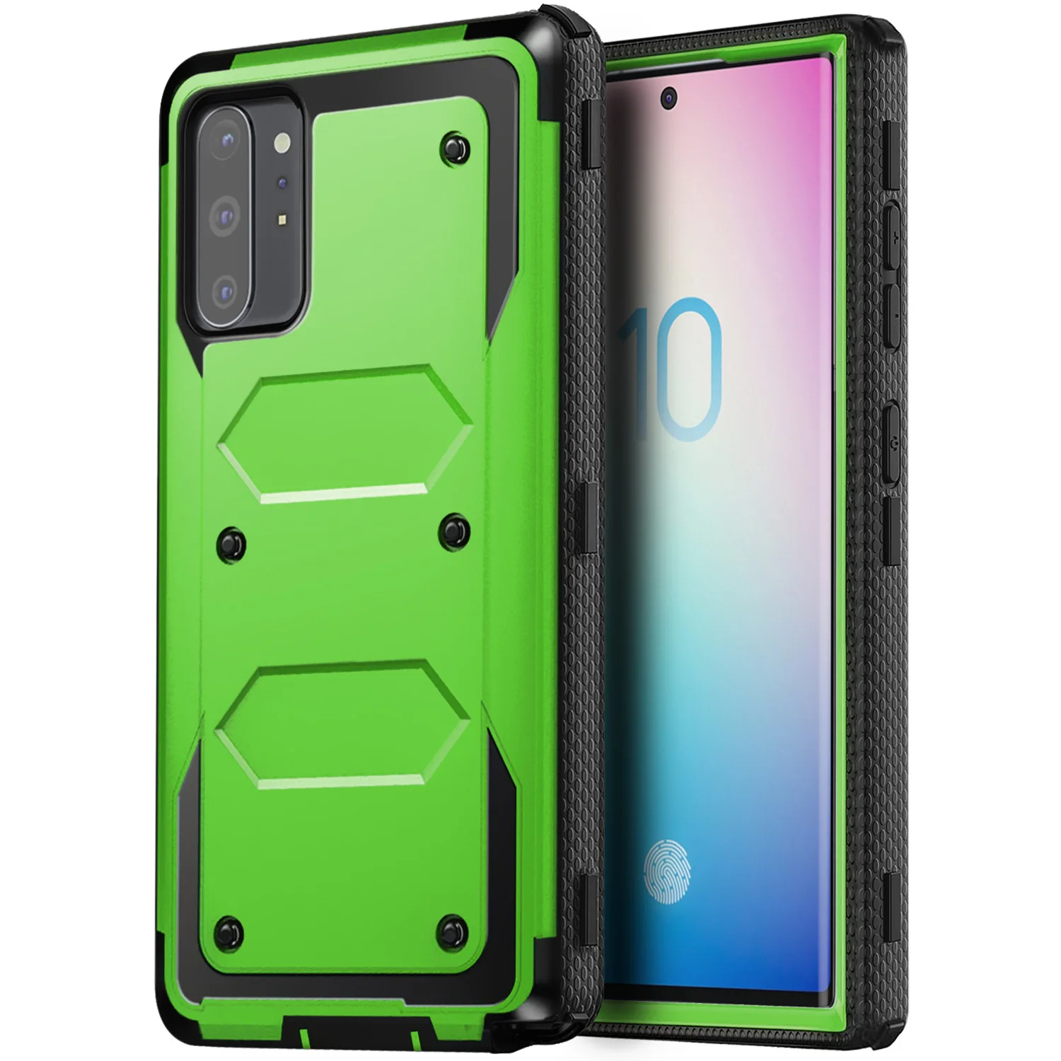 For Samsung Galaxy Note 10/Note10+/Note 10 Plus 5G Phone Case Shockproof Protective Heavy Duty Rugged Hybrid Cover Green