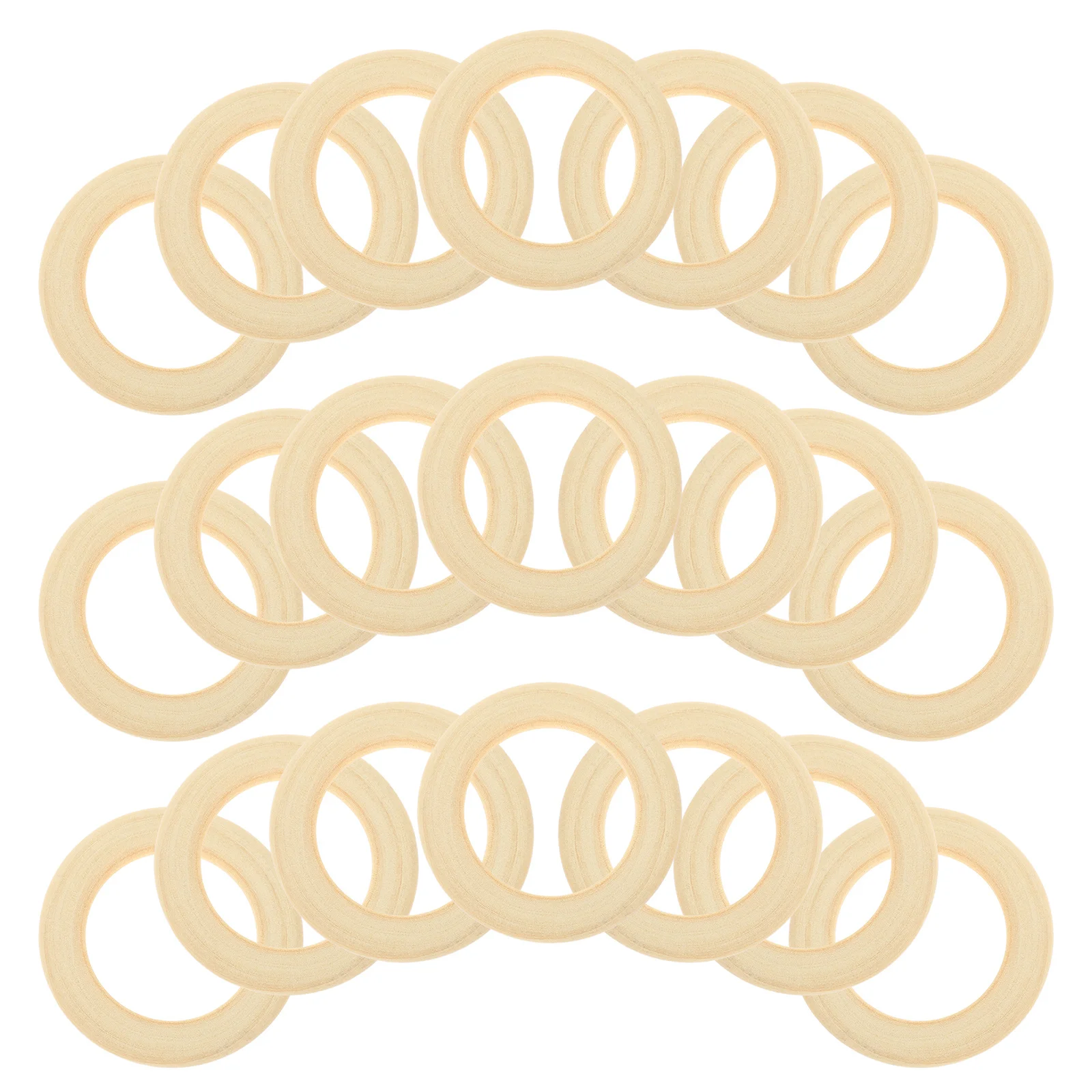 

30pcs Wooden Rings Diy Supply Multi-Function Craft Rings For Macrame Plant Hanger Wall Hanging Handmade Decor Accessory