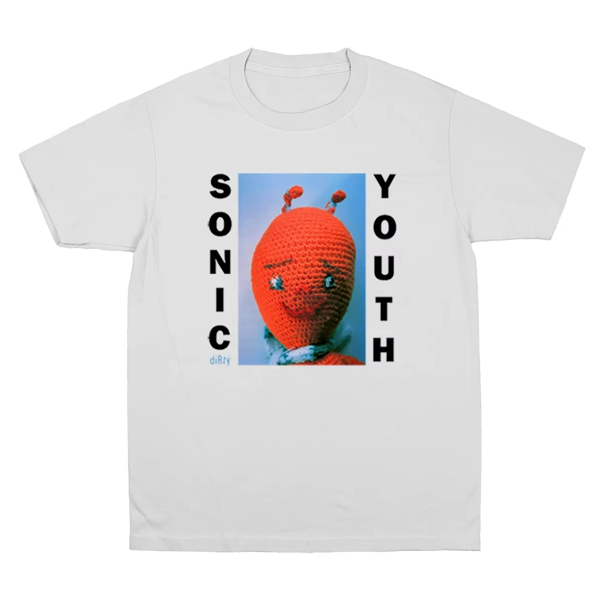 2026 Men Retro Art Portrait Print T-shirt Vintage Crochet Orange Doll Graphic Short Sleeve Tee Loose Fit Casual Streetwear