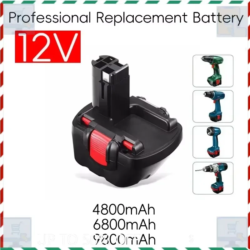New 12V 9.8Ah Ni-MH battery for Bosch 12V screwdrivers Fits models PSR, BAT043,  etc, providing reliable power for your tools\*