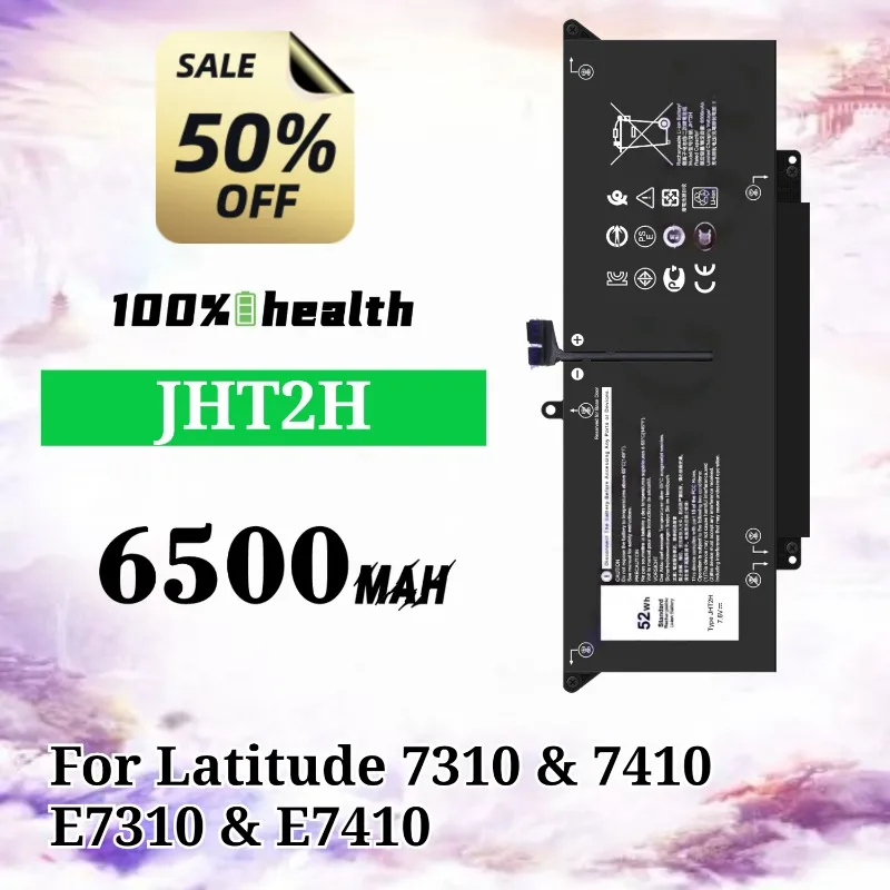 

JHT2H 6500mAh Laptop Battery for Dell Latitude 7310/7410/E7310/E7410 Lithium Rechargeable Battery
