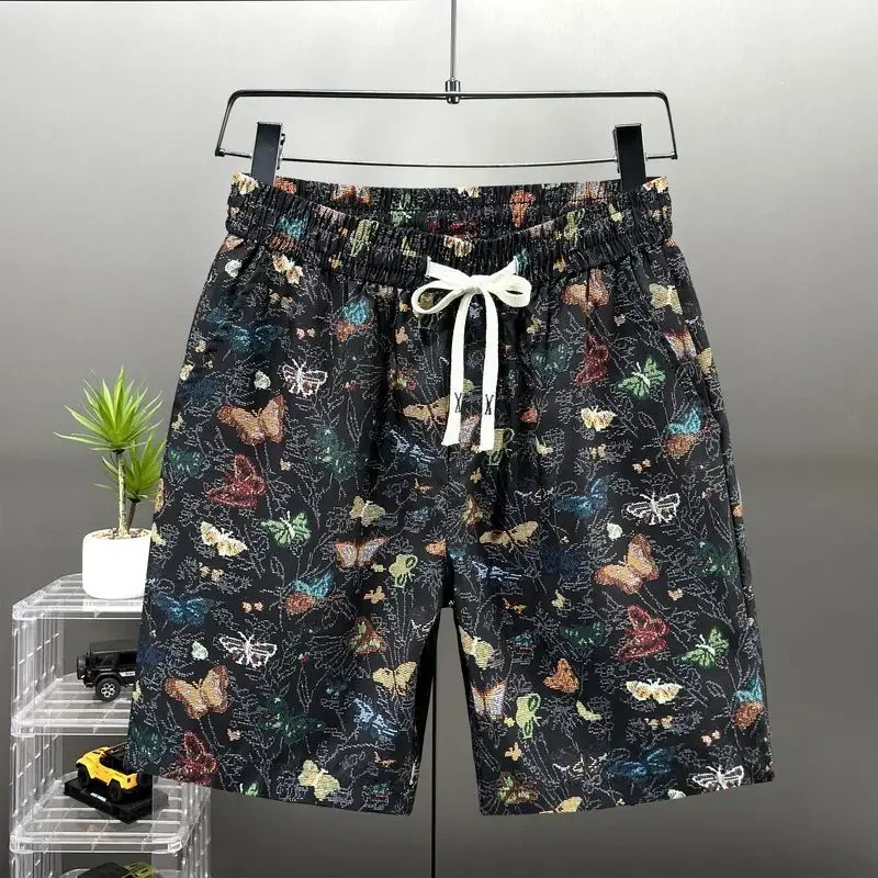 

Свободные мужские короткие брюки с цветочным принтом, пляжные широкие шорты на шнурке для мужчин, мешковатые Xxl, горячие предложения, одежда Xl Y2k
