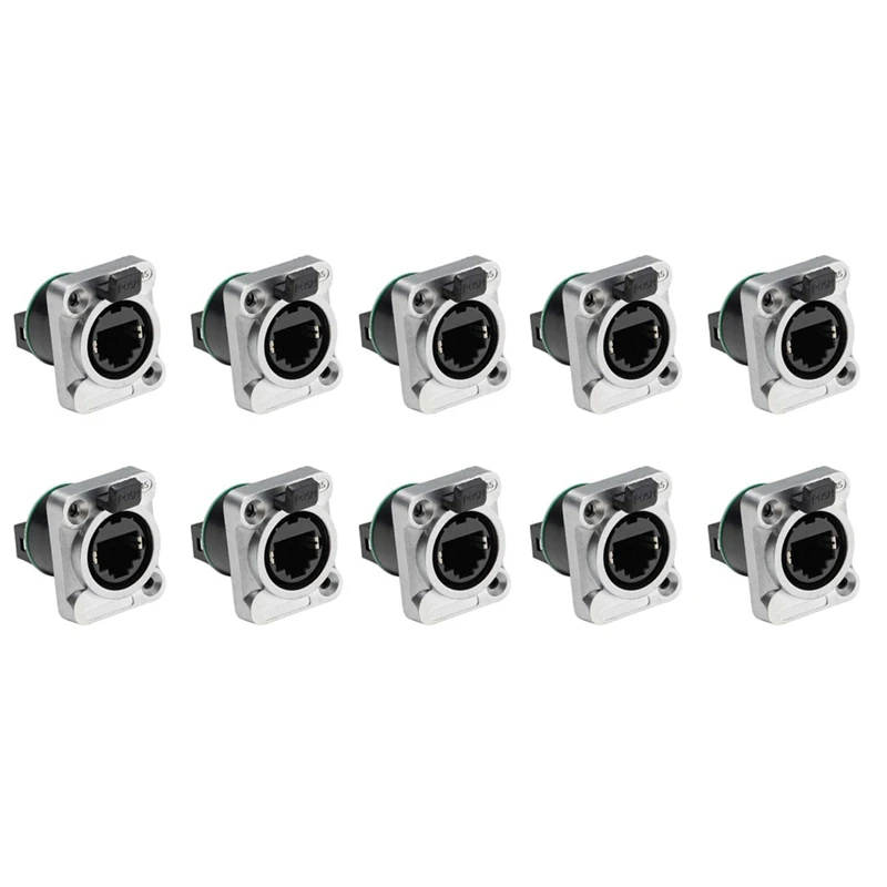 10PCS Ethernet Rj45 Chassis Socket NE8FDP Ethernet Pass Through Connector IP65 Waterproof