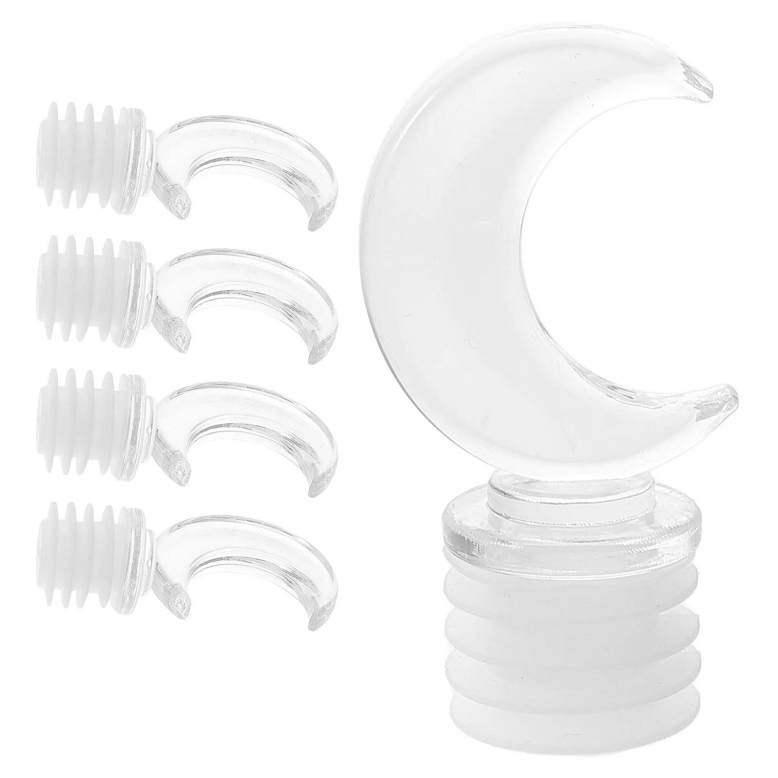 

5 Pcs Glass Bottle Lid Stoppers Moon Shape Fragrance Bottle Seal Retro French Style Plastic Replacement for Aromatherapy