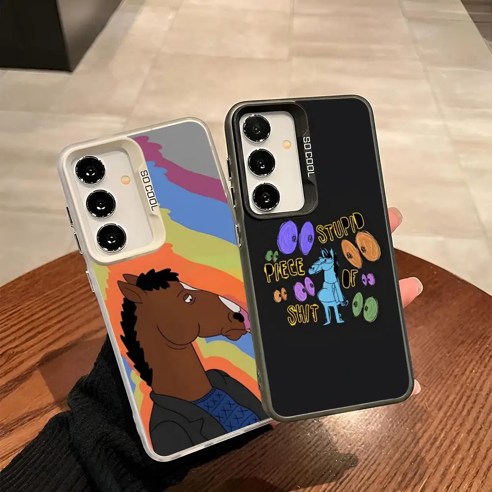 B-BoJack Horseman Phone Case For Samsung Galaxy S24 S23 S22 S21 S20 Note20 Ultra Plus Fe Colored Silver Cover