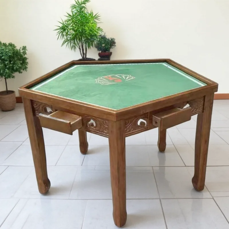 

Solid Wood Five-Sided Six-Sided Chess and Card Table for Playing Poker and Gambling