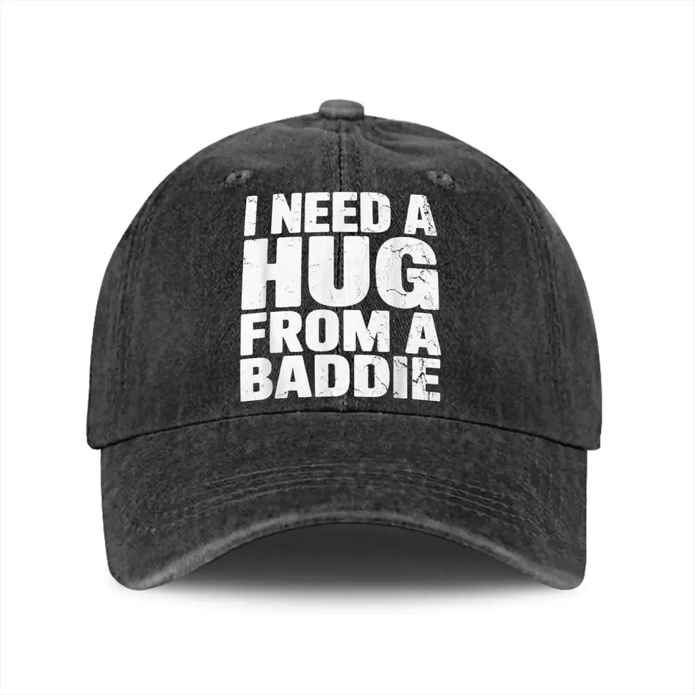 A Fun Baseball Cap Large Area Printing. Classic Adjustable Baseball Cap. Multiple Colors Available. Lightweight, Breathable, Casual Sports Hat. I Need Bad Guys to Give Me a Hug. Gifts for Men and Women