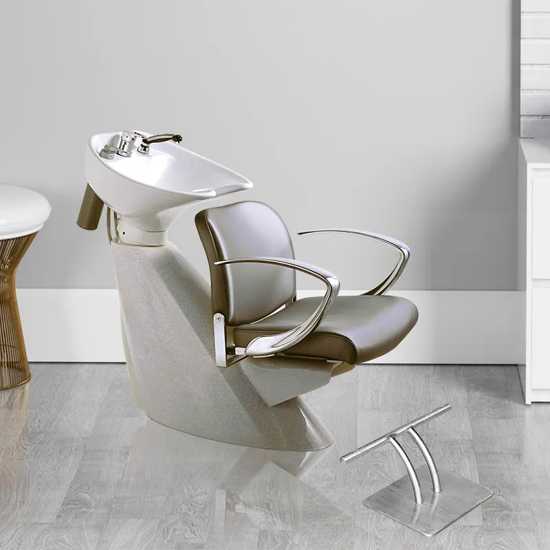 Modern Reclining Hair Salon Washing Basin Bowl /Sink Saloon Shampoo Chair and Bowl