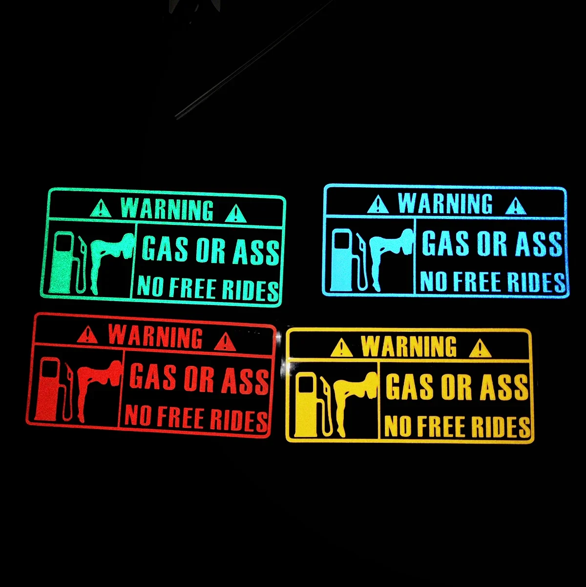 ملصقات للدراجات النارية تعمل بالغاز أو الحمار بدون ركوب مجانية بدون طيار وركوب مجاني لنوافذ السيارات من الفينيل ملحقات عاكسة مقاومة للماء #4