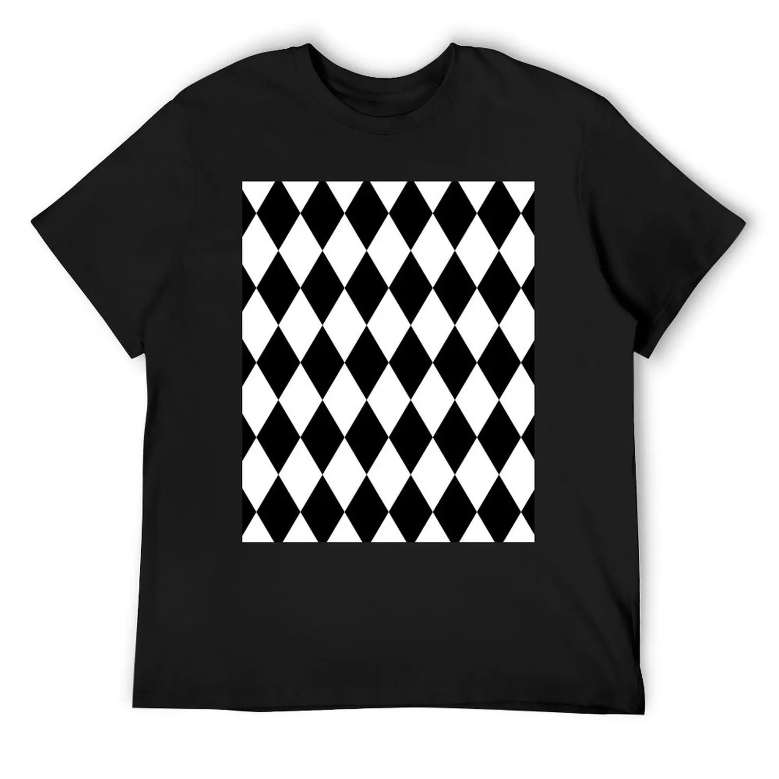

black and White Rhombus Pattern T-Shirt