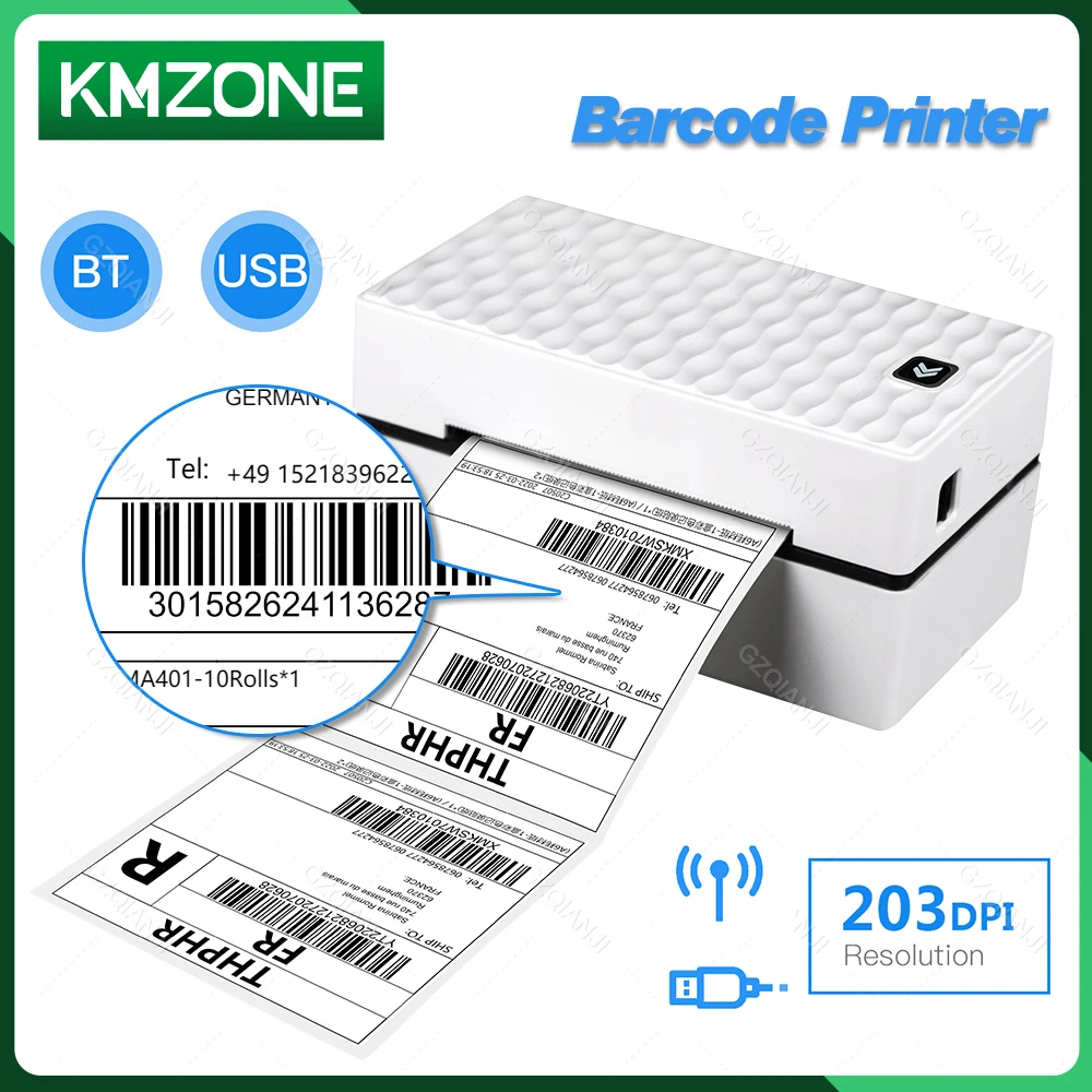 

110mm Width Label Sticker Waybill Thermal Barcode Printer 4x6 Inch Shipping Label Mobile Table Machine Usb Bluetooth Printers