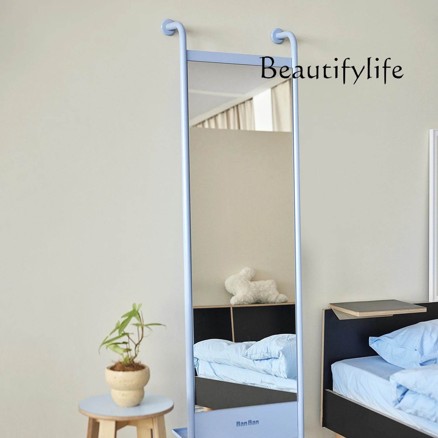 

Full body full-length mirror home living room bedroom against the wall retro clothing store floor-to-ceiling fitting mirror