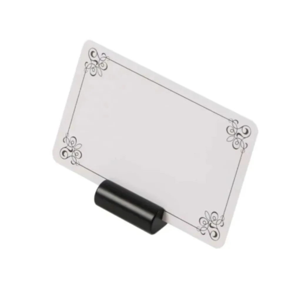 50 Pcs Mini POP Copper Metal Sign Signage Price Paper Slot Promotion Card Display Base Label Small Memo Clips Holders Stands