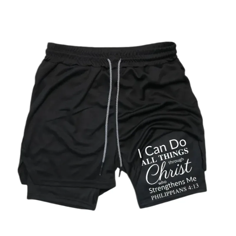 

Double-deck Workout Mens Summer Double-Layer Training Short Quick-Dry Breathable Fashion Running Fitness Phone Pocket Towel Loop