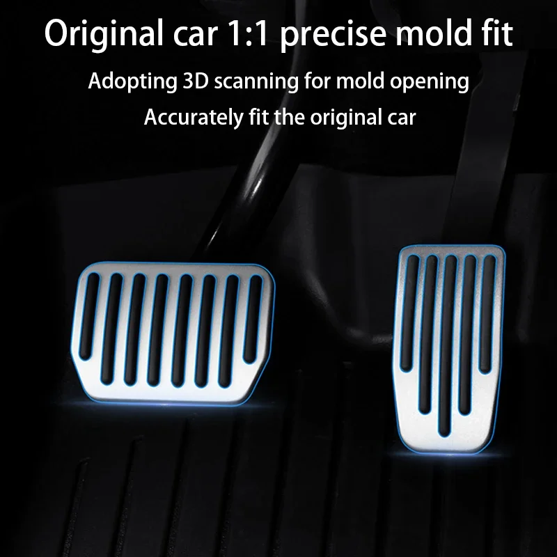 For Tesla Model Y Juniper 2025 Upgrade Foot Pedal Pads Non-slip Accelerator Brake Rest Performance Aluminum Mats Accessories