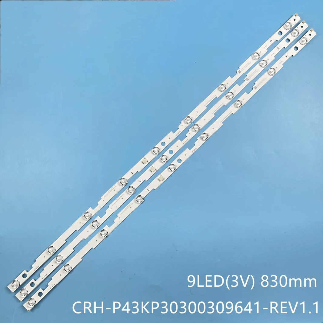 

3pcs/set 9LED LED Strip for Sharp LC-43FG5242E LC-43UI7252E CRH-P43KP30300309641-REV1.1 BC RF-AJ430S30-0901S-09 LC430EQY-SH M1