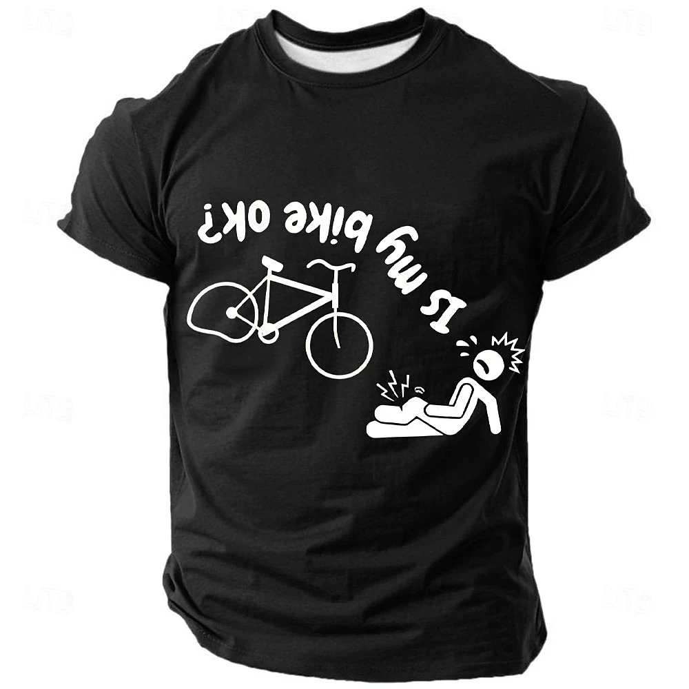 2025 New Bike Graphic T-shirts For Men Large Size Loose Quick Drying T-shirt Casual Summer Outdoor Man Short Sleeve Top Clothing