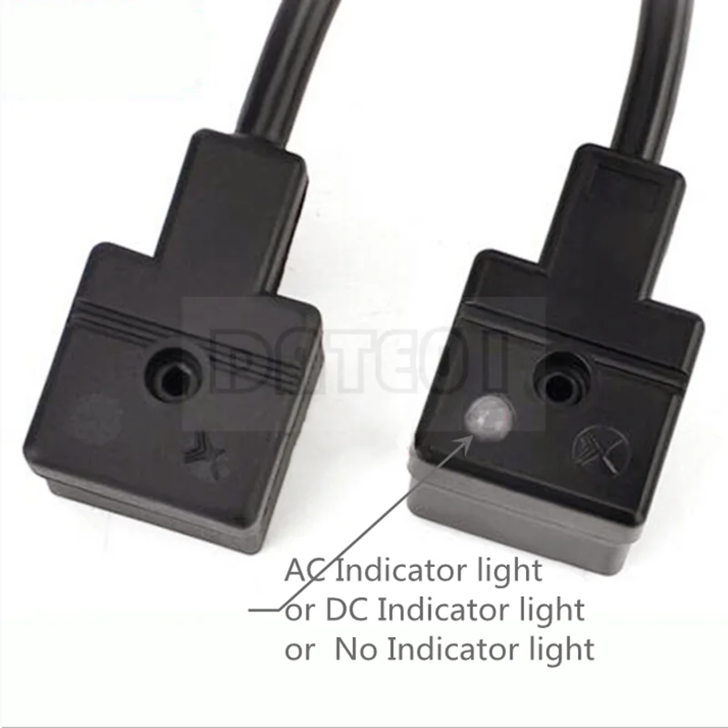 Imagem -04 - Conector Terminal Integrado Din43650a da Caixa da Tomada da Bobina da Válvula Solenóide de Mpm Furos dc 24v Indicador 3m 5m Cabo de Alimentação