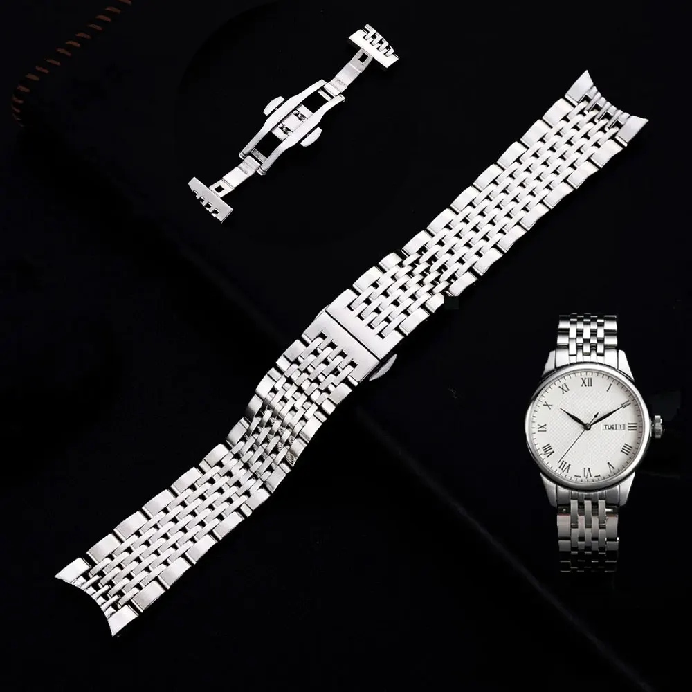 For Tissot Men Gentleman 1853 Le Locle Couturier T006 T41 WatchbandsSolid Stainless Steel Waterproof Anti-Rust 19MM Watch Strap