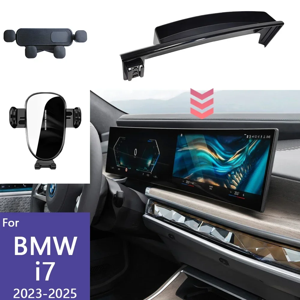 

Phone Holder Car For BMW i7 2023 2024 2025 Screen Fixed Base Car Wireless Charging Mobile Phone Mounts interior Accessories