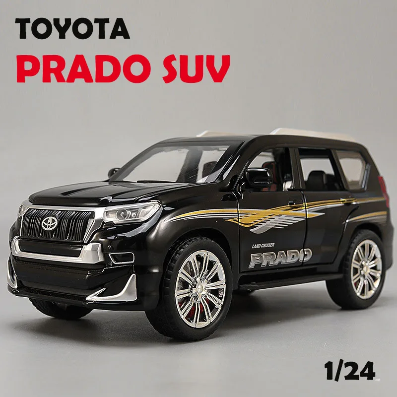 1/24 Toyota Prado SUVรุ่นSound Light Pullbackเด็กDiecastของเล่นรถของขวัญคอลเลกชันตกแต่งบ้านminiature