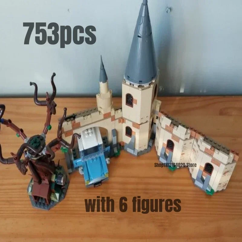 Juego de bloques de construcción de Hogwartser Willow Wizzarding World para niños, modelo mágico de construcción con coche, juguetes para niños, regalo de Navidad, 75953