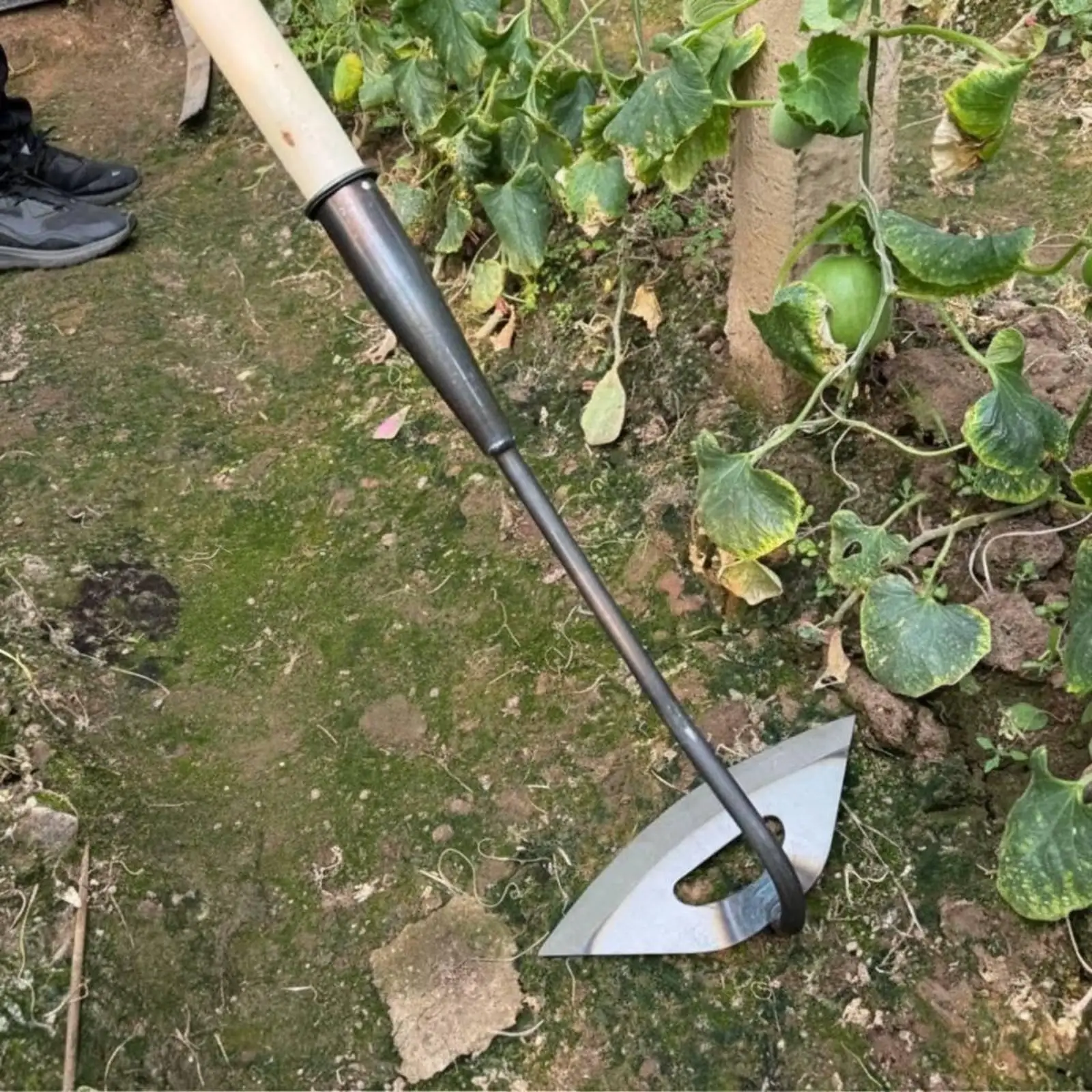 Garden Hoe Hollow Manganese Steel Long Handle Weeding Tool for Agriculture Vegetable Bed Farm Use