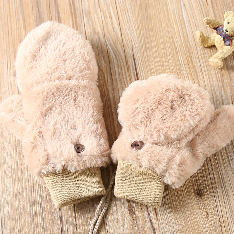 Женские зимние перчатки с термофлисовой подкладкой, варежки-трансформеры с сенсорным экраном, съемная крышка на палец, ремешок на запястье, велоспорт на открытом воздухе