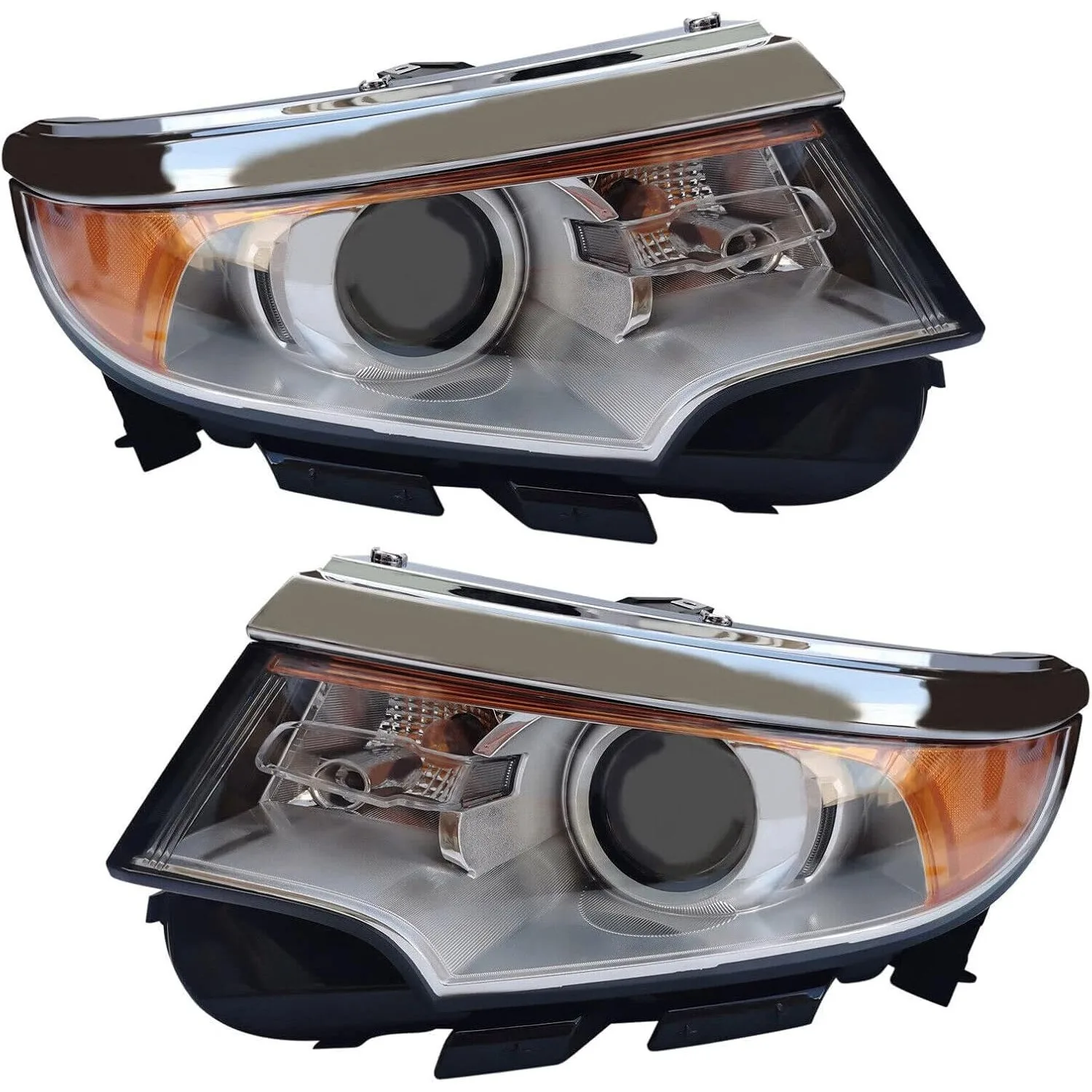 Front Halogen Headlight Assembly Left+Right SideProjector Driver & Passenger Head Lights Direct Replacement Headlamps Assy Set