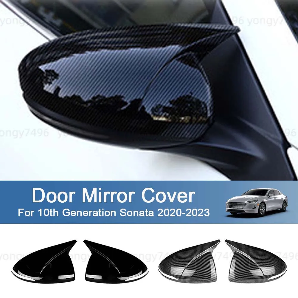 

Car Decoration Door Mirror Cover For 10th Generation Sonata 2020 2021 2022 2023 Car Rearview Accessories Carbon Fiber Black