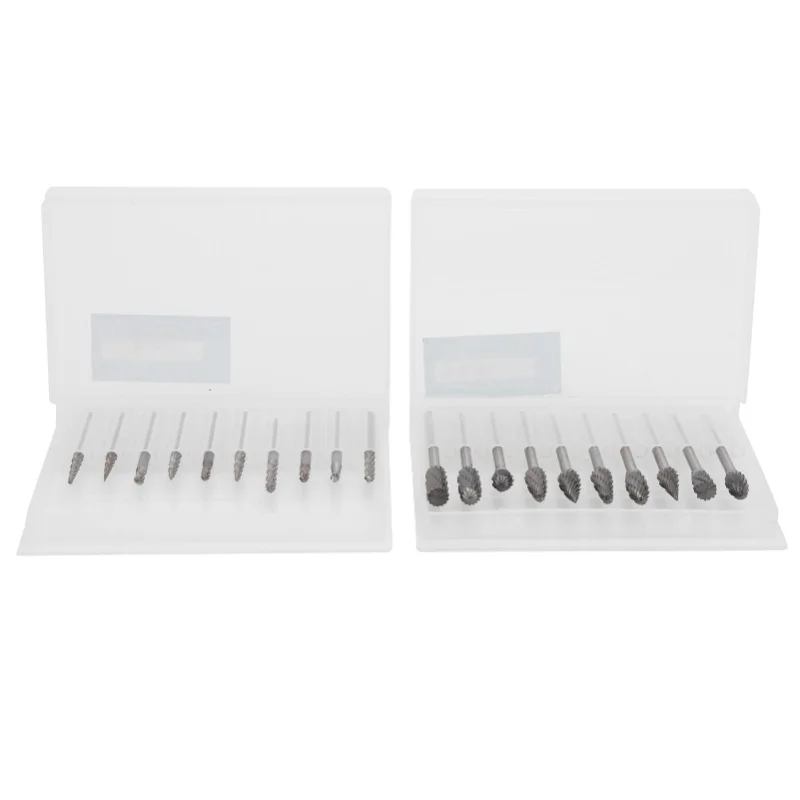 

20pcs Woodworking Burr File Set Cemented Carbide Rotary Burrs Files Milling Cutter Bit Carving Tool
