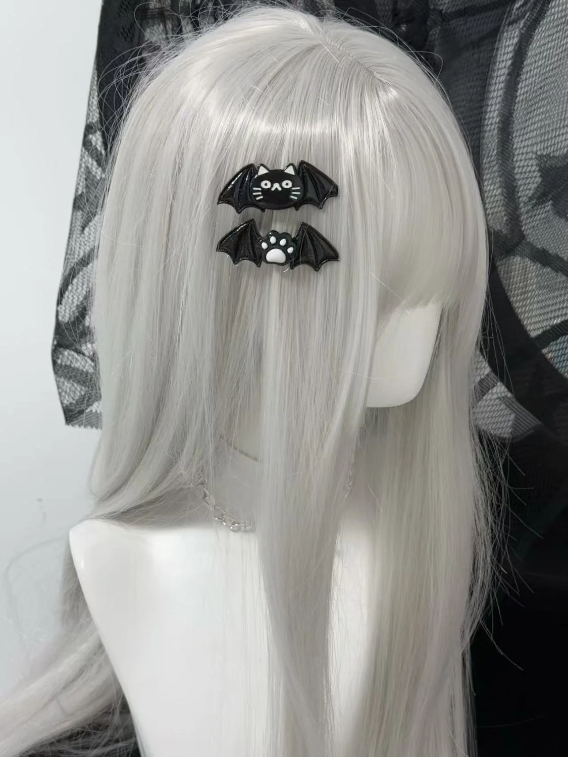 Harajuku Gothic Punk Original Subculture Devil Wings Black Cat Black Cat Claw Hair Clip Lolita Spicy Girls Y2k Hair Accessories