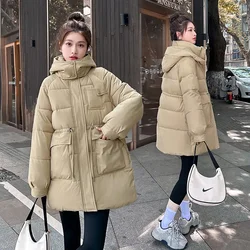 New 2024 Winter Women Jacket Long Parkas Female Down Cotton Hooded Overcoat Thick Warm Jackets Windproof Casual Loose Coat